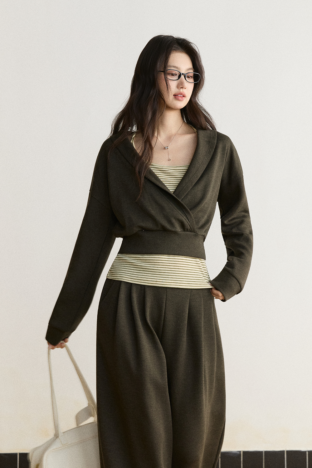 Spaghetti Strap Top + Coat + Pant Set