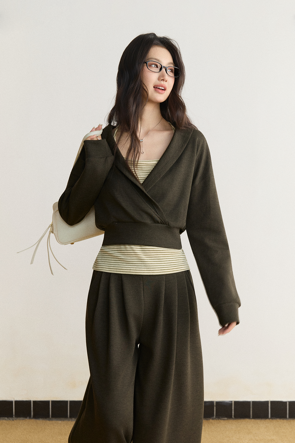 Spaghetti Strap Top + Coat + Pant Set