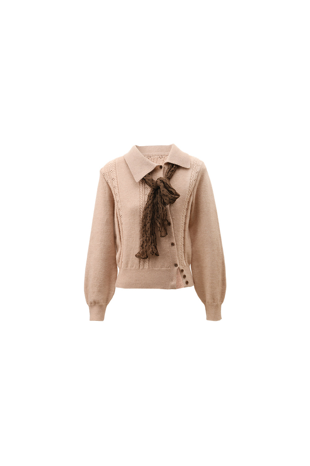 Knit Shirt + Silk Scarf for Women