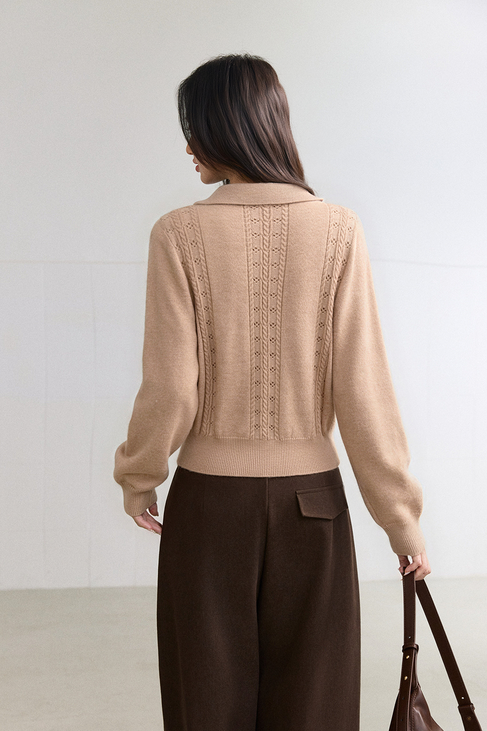 Knit Shirt + Silk Scarf for Women