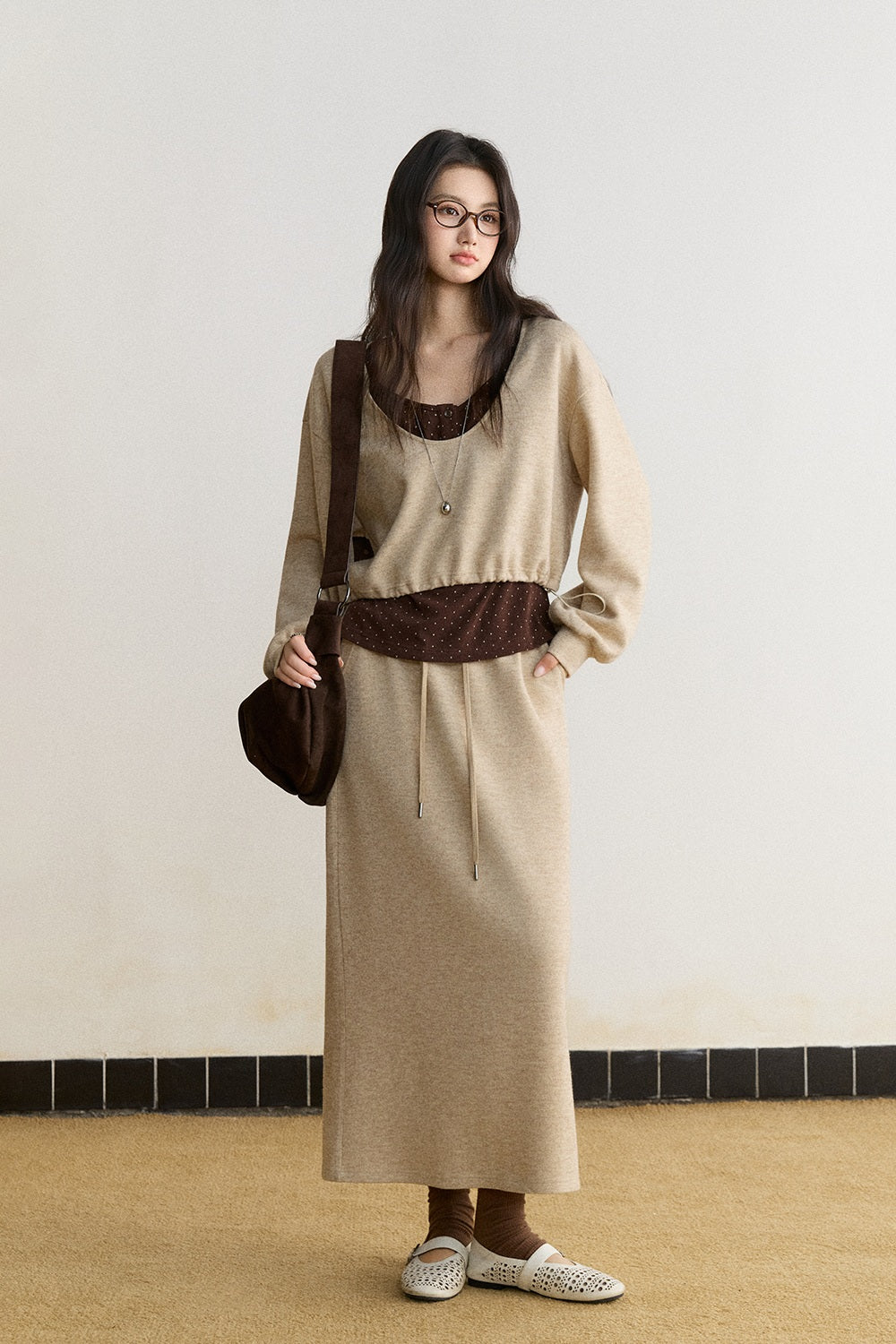 Knit Shirt and Skirt Set