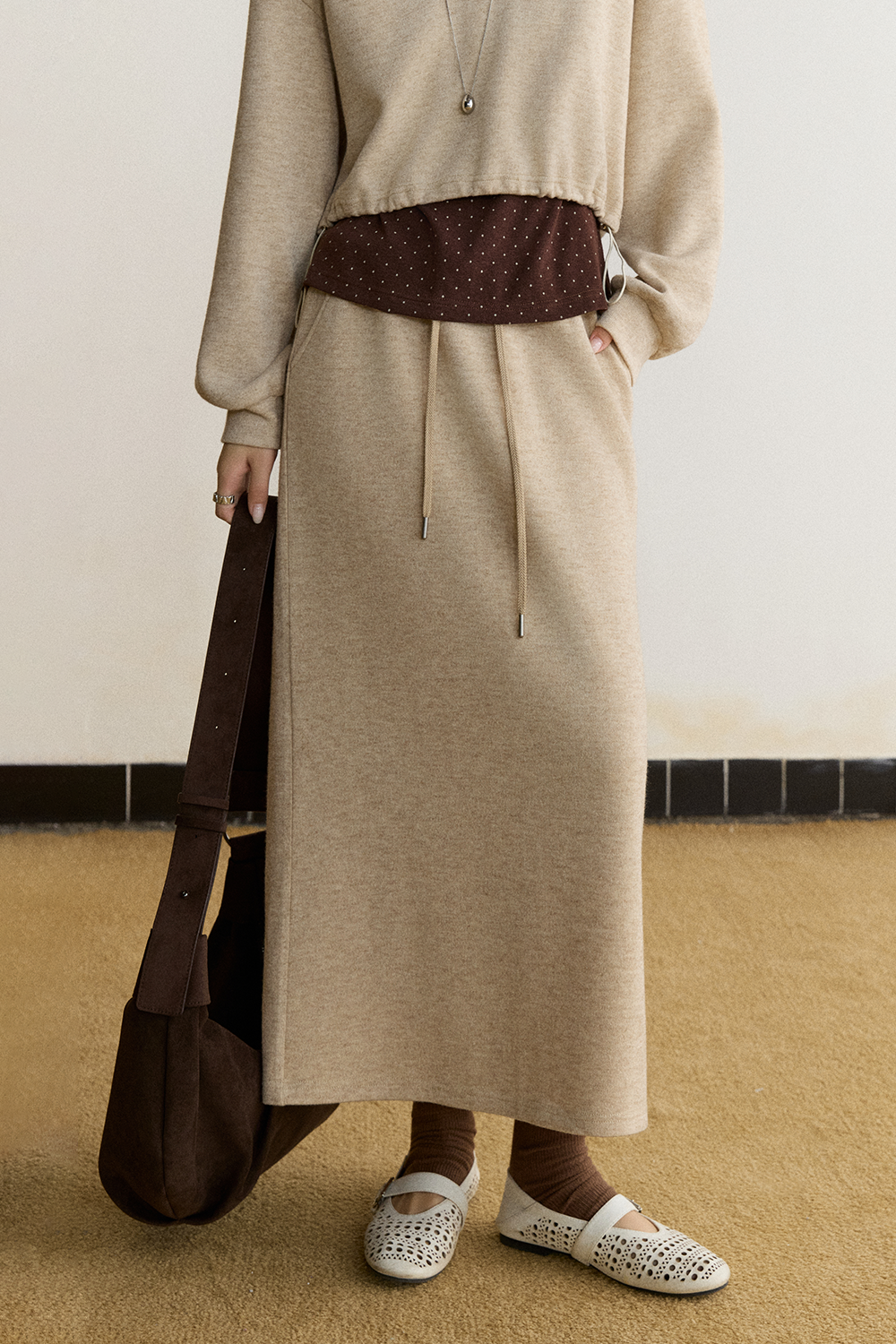 Knit Shirt and Skirt Set