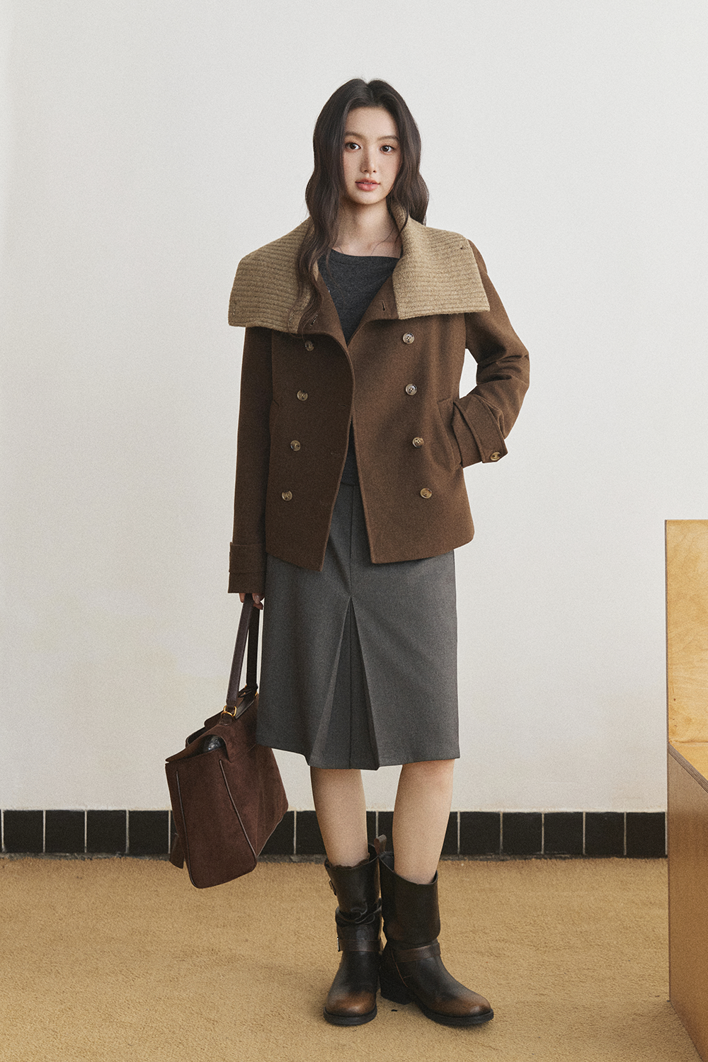 Midi Skirt +Belt for Women