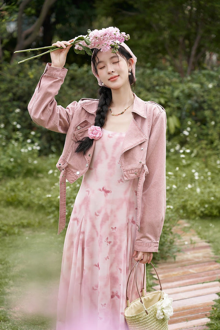 Spaghetti Strap Dress and Coat Set Separately Sold