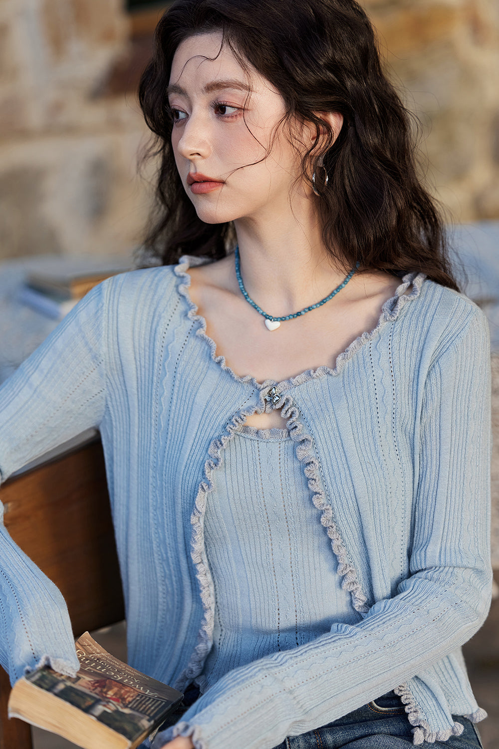 Spaghetti Strap Top and Cardigan Set