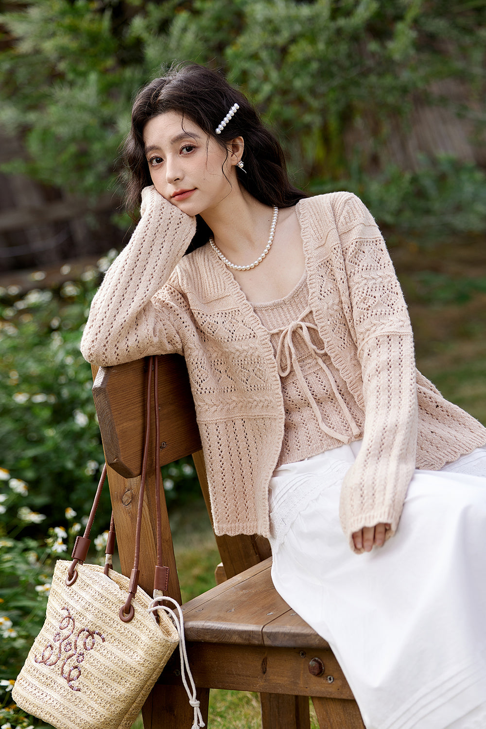 Spaghetti Strap Top and Cardigan Set