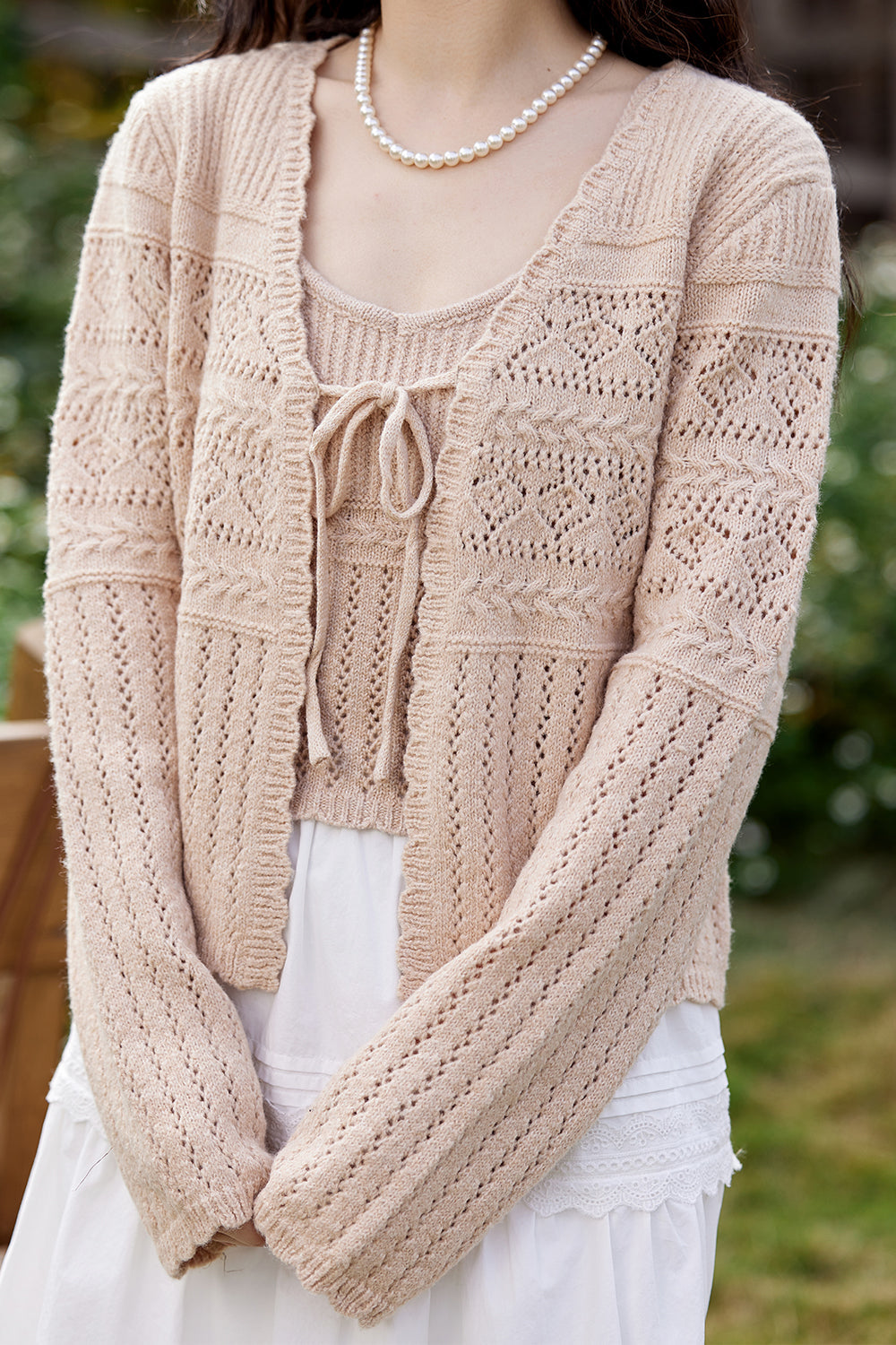 Spaghetti Strap Top and Cardigan Set