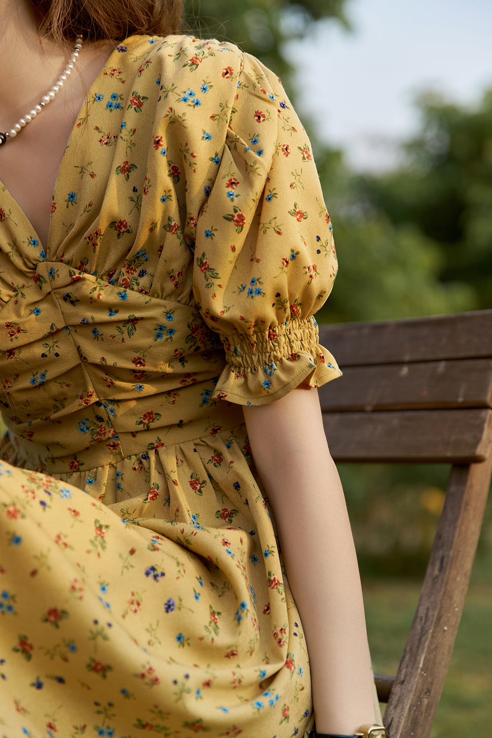A-line Floral Midi Dress for Women