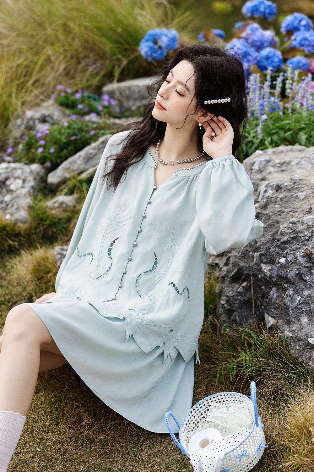 Blouse and Skirt Suit Set
