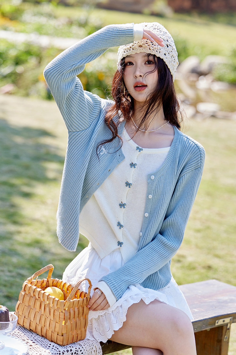 Fake Two Pieces Knit Shirt for Women