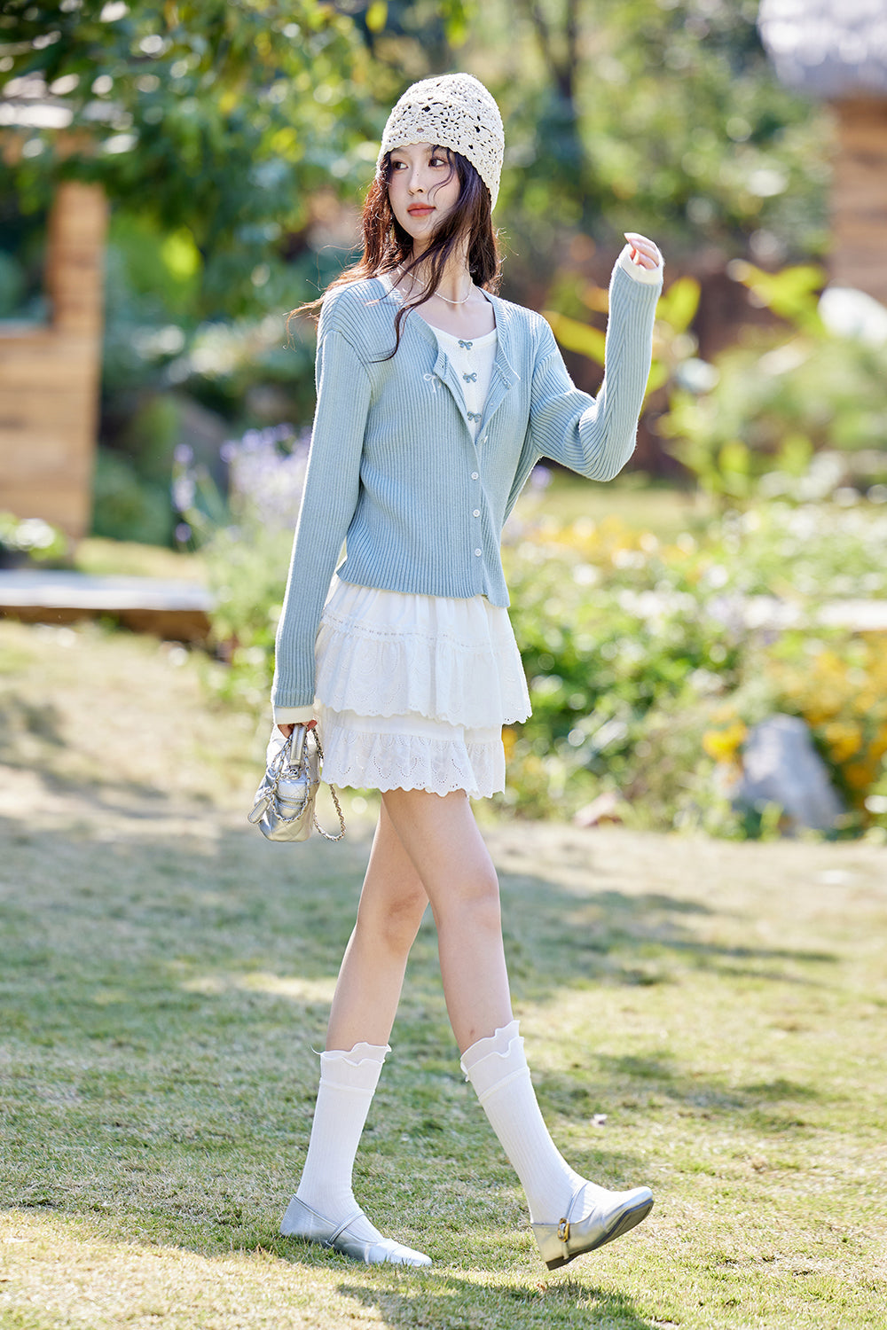 Fake Two Pieces Knit Shirt for Women