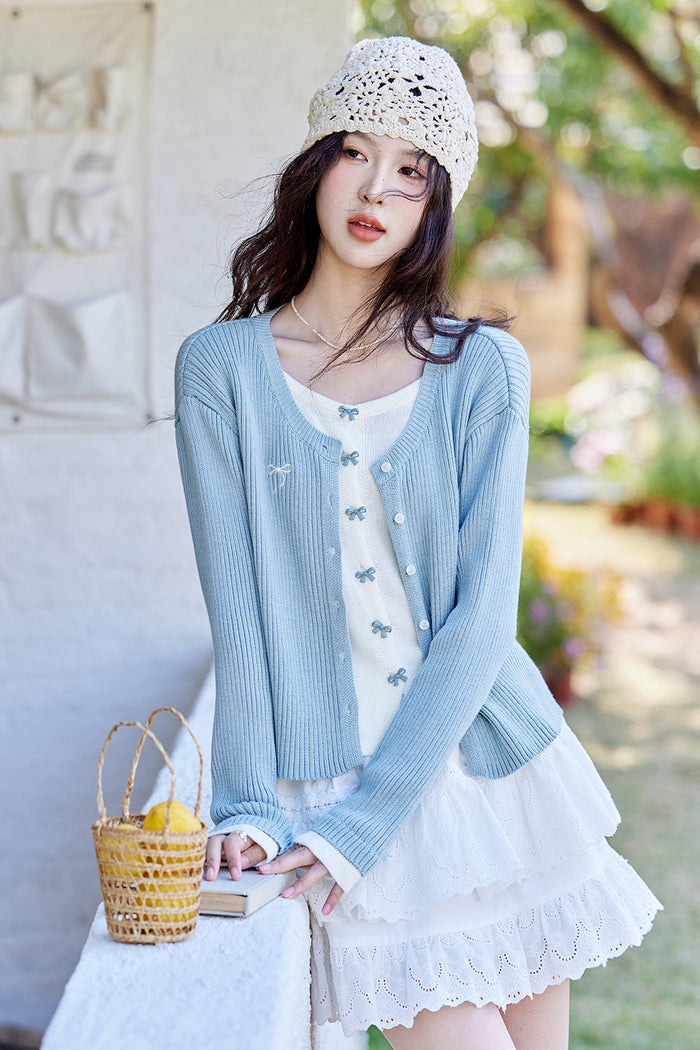 Fake Two Pieces Knit Shirt for Women