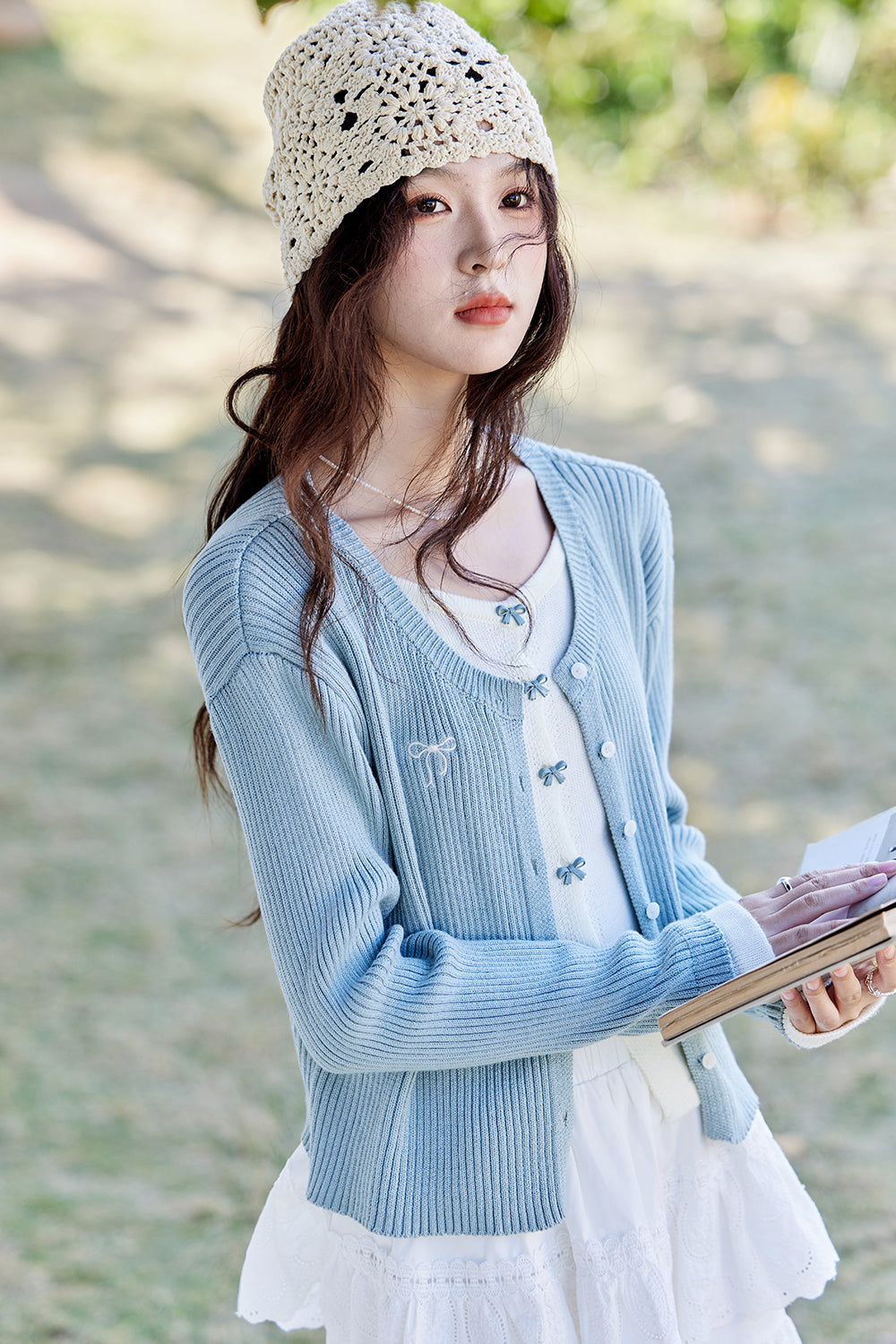 Fake Two Pieces Knit Shirt for Women