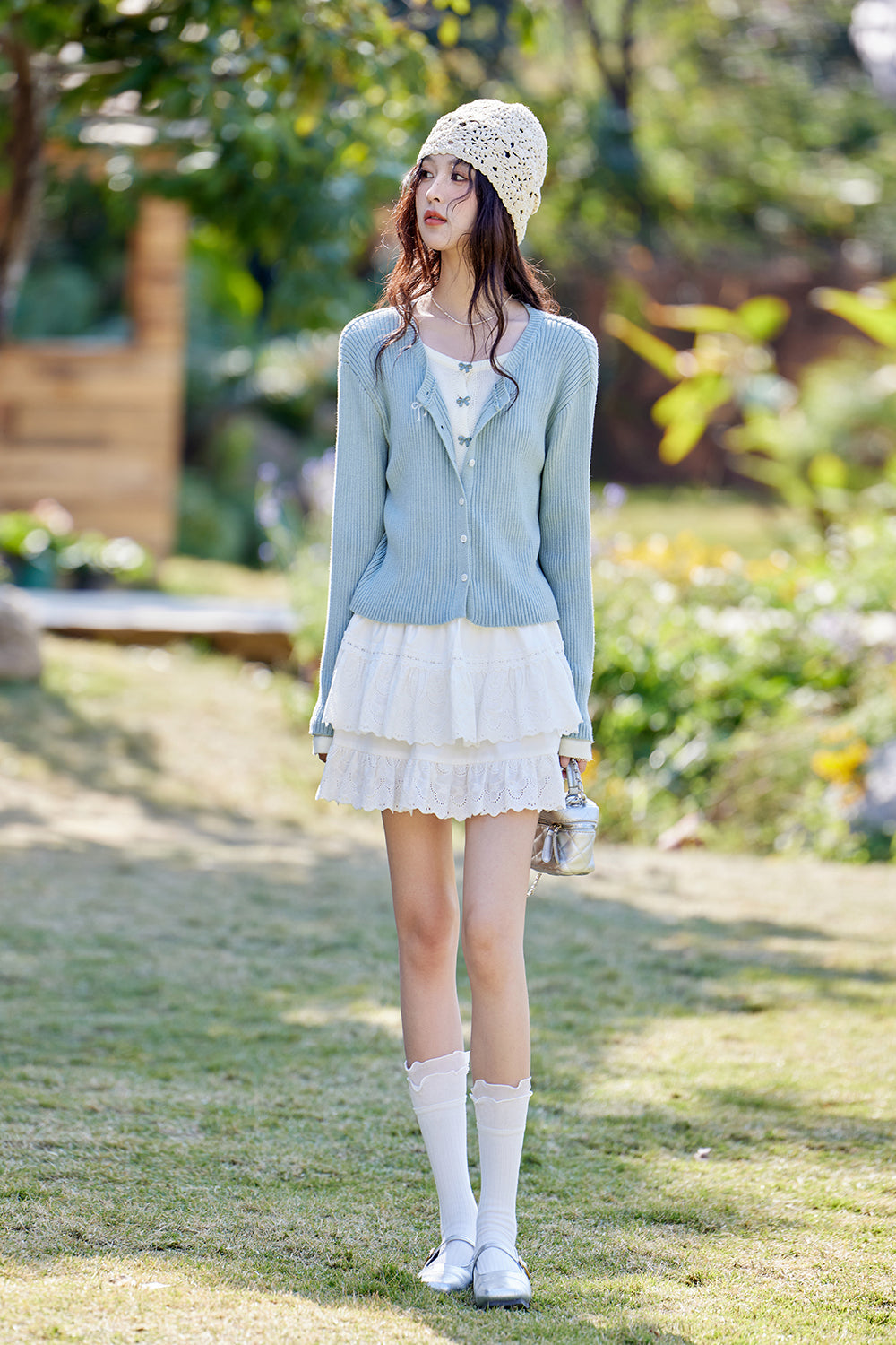 Fake Two Pieces Knit Shirt for Women