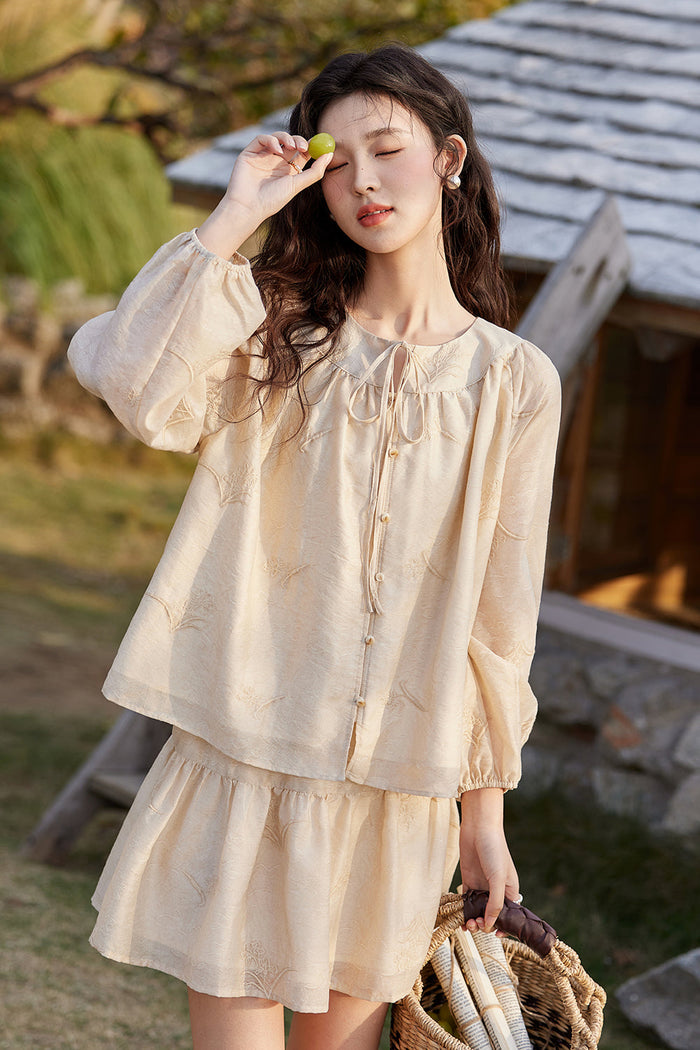 Blouse and Skirt Suit Set