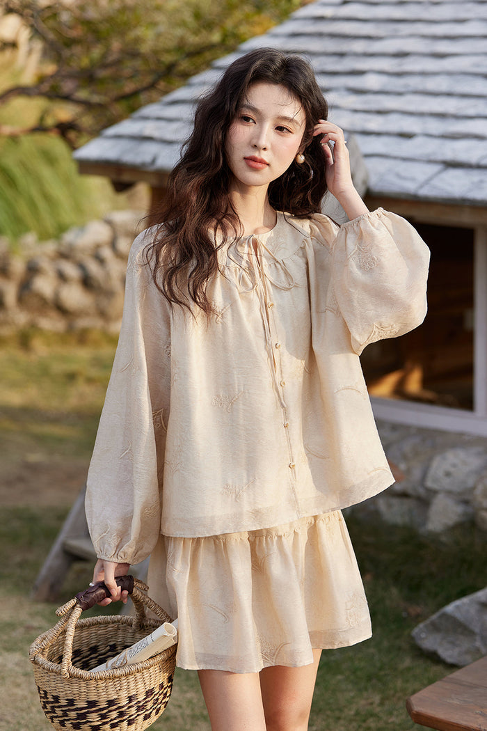 Blouse and Skirt Suit Set