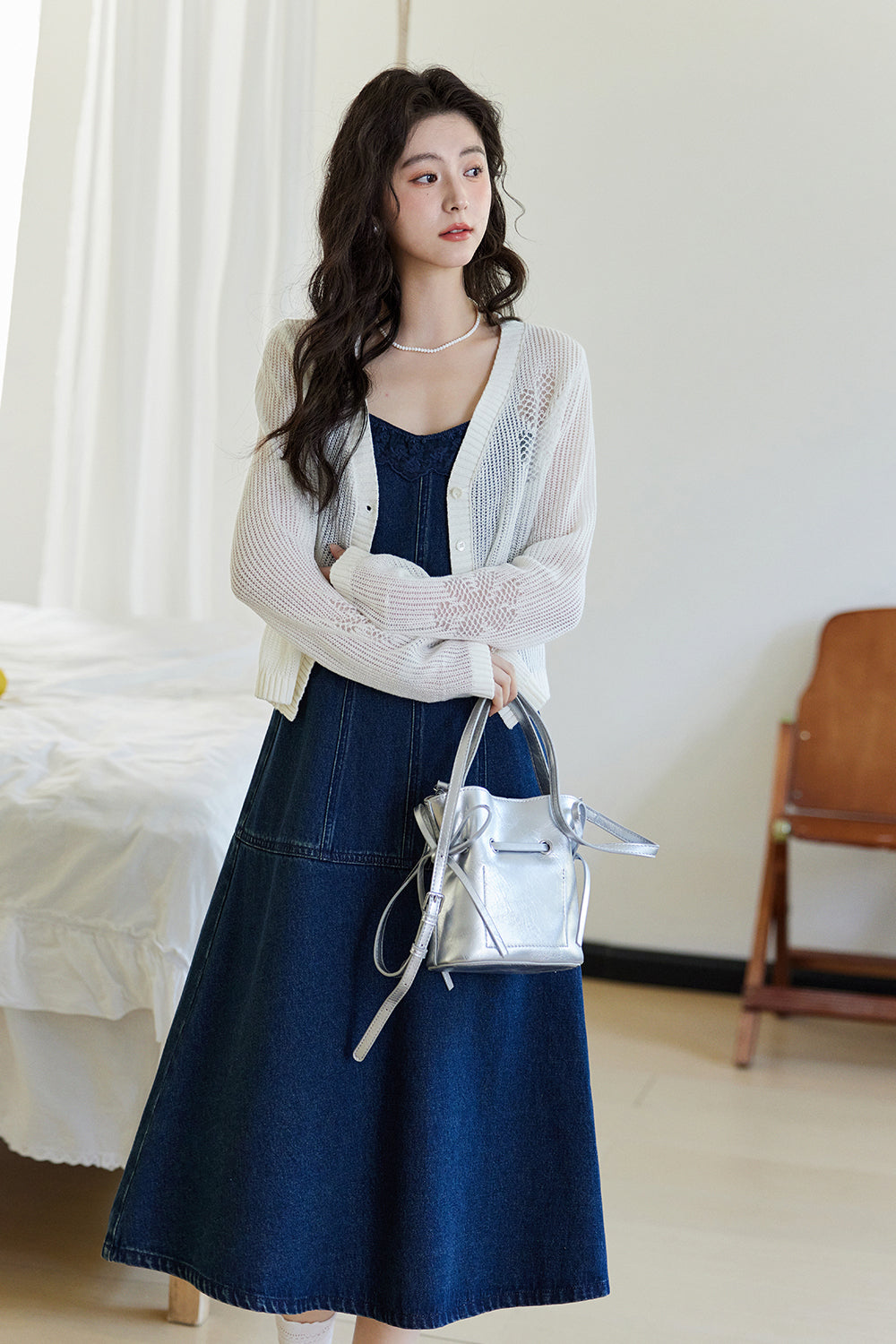 Spaghetti Strap Dress and Coat Set Separately Sold