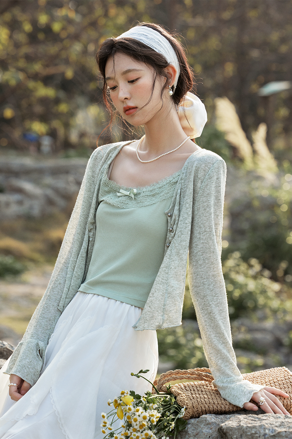 Knit Cardigan Suit for Women