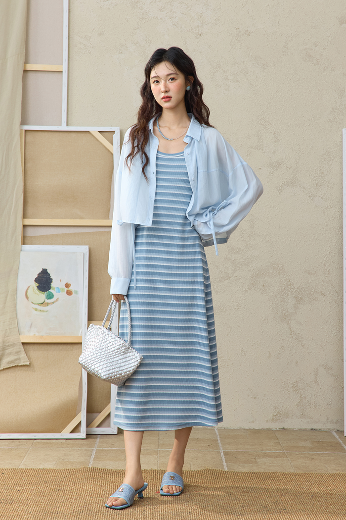 Spaghetti Strap Dress and Shirt Set Separately Sold