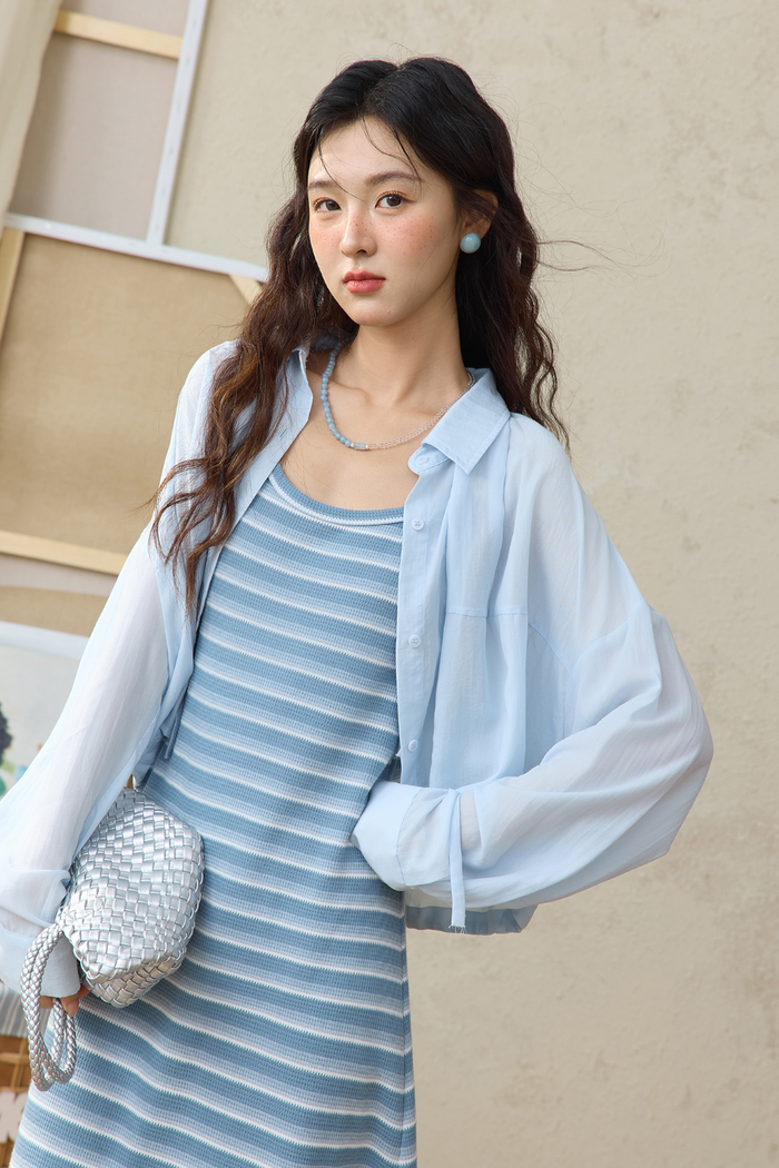 Spaghetti Strap Dress and Shirt Set Separately Sold